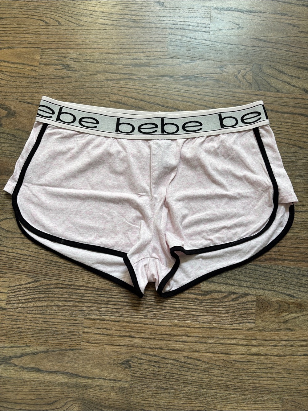bebe Women's Pink Logo Elastic Waist Sleep Shorts